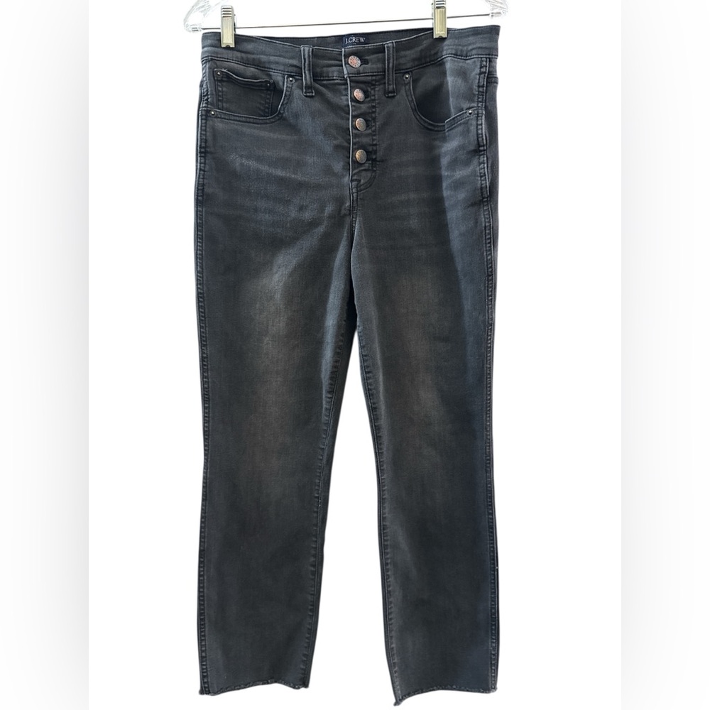 J.Crew Distressed Black High Rise Vintage Straight Jeans - 29/8